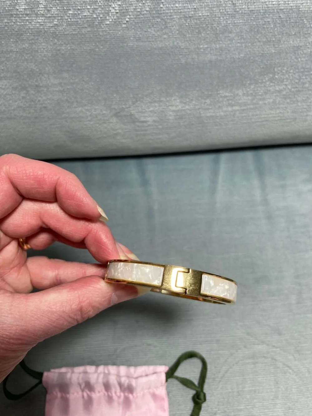 kate spade Mother of Pearl Gold-Tone Bangle Bracelet - Picture 6 of 13